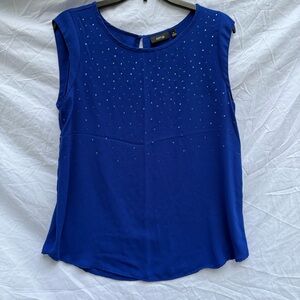 Women's Apt 9 Royal blue sparkle rhinestone crew neck tank top Sparkle sz Medium